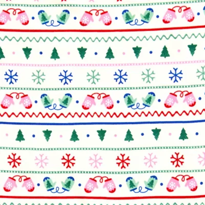North Pole Trading Co. Very Merry Fairisle Womens Crew Neck Long Sleeve 2-pc. Matching Family Tall Pajama Sets