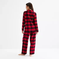 North Pole Trading Co. Buffalo Check Womens Flannel Long Sleeve Matching Family Pajama Sets