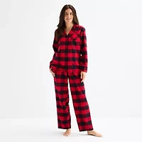 North Pole Trading Co. Buffalo Check Womens Flannel Long Sleeve Matching Family Pajama Sets