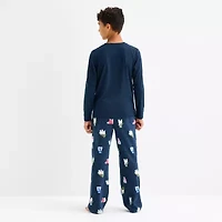 North Pole Trading Co. Polar Bear Big Kid Unisex Crew Neck Long Sleeve 2-pc. Matching Family Husky Pajama Sets