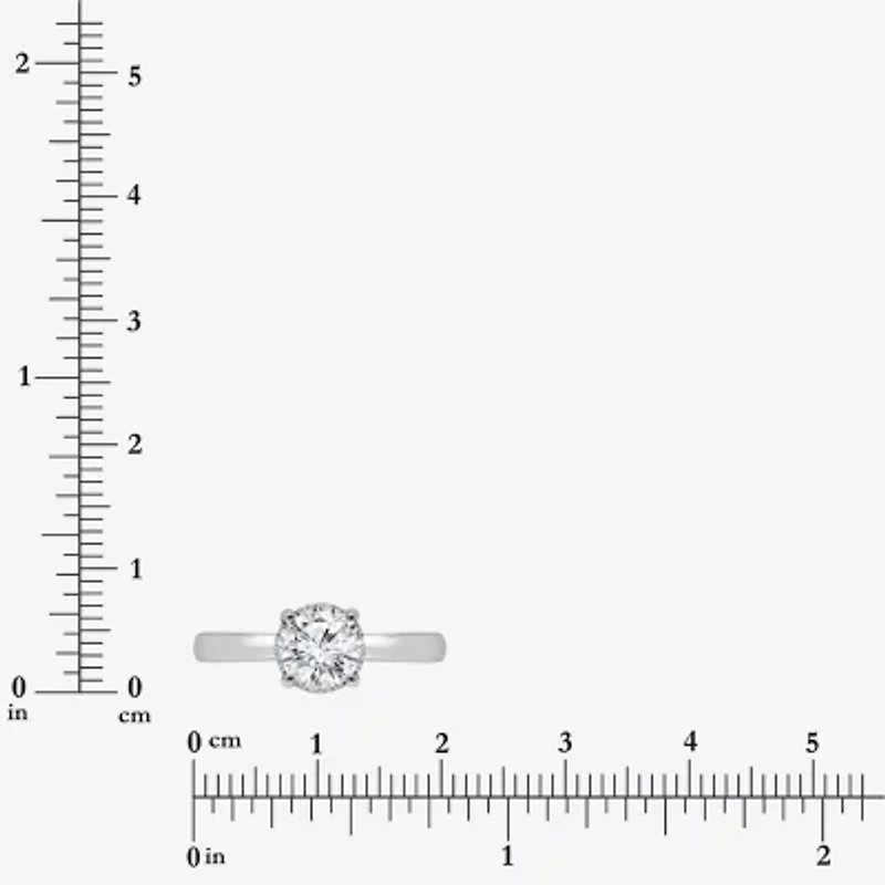 I / Si2) Womens CT. T.W. Lab Grown White Diamond Sterling Silver Round Solitaire Engagement Ring