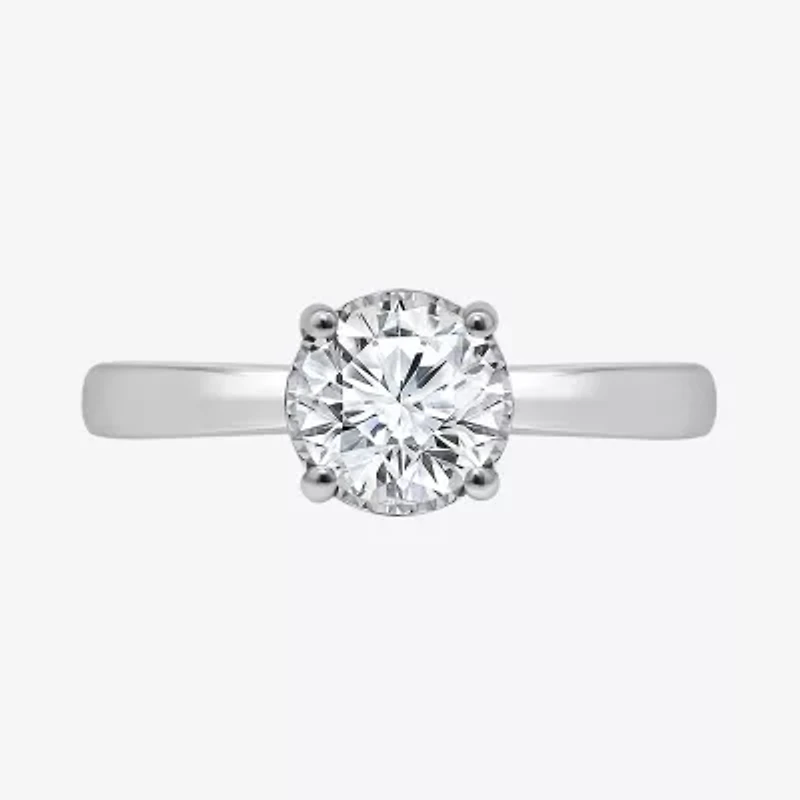 I / Si2) Womens CT. T.W. Lab Grown White Diamond Sterling Silver Round Solitaire Engagement Ring
