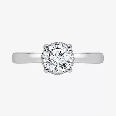 I / Si2) Womens CT. T.W. Lab Grown White Diamond Sterling Silver Round Solitaire Engagement Ring