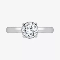 I / Si2) Womens CT. T.W. Lab Grown White Diamond Sterling Silver Round Solitaire Engagement Ring