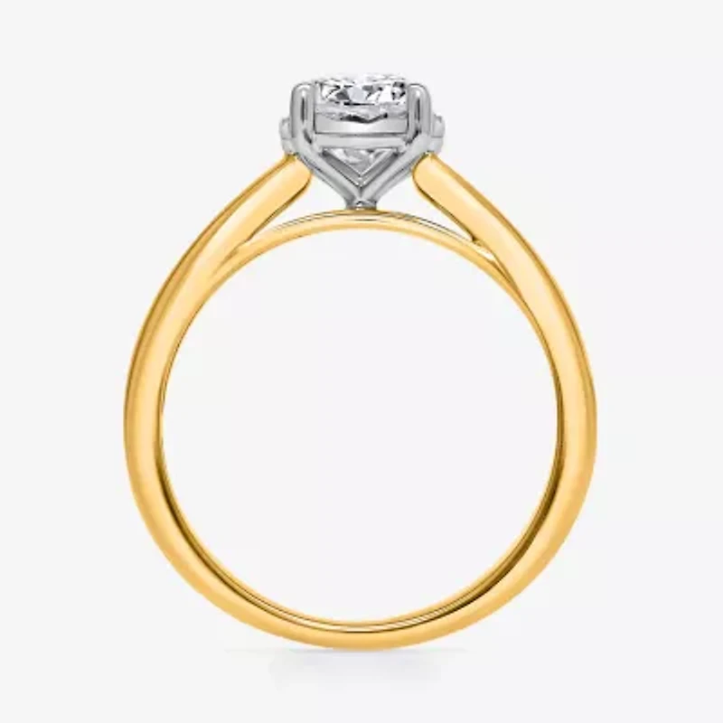 I / Si2) Womens CT. T.W. Lab Grown White Diamond 14K Gold Over Silver Round Solitaire Engagement Ring