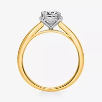 I / Si2) Womens CT. T.W. Lab Grown White Diamond 14K Gold Over Silver Round Solitaire Engagement Ring