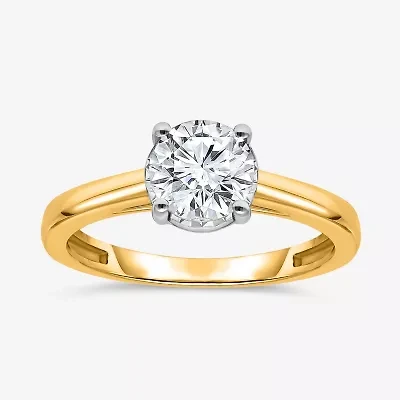 I / Si2) Womens 1 CT. T.W. Lab Grown White Diamond Sterling Silver Round Solitaire Engagement Ring