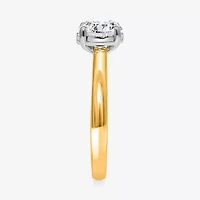 I / Si2) Womens CT. T.W. Lab Grown White Diamond 14K Gold Over Silver Round Solitaire Engagement Ring