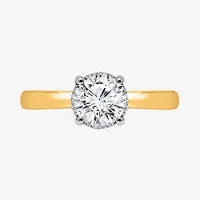 I / Si2) Womens CT. T.W. Lab Grown White Diamond 14K Gold Over Silver Round Solitaire Engagement Ring