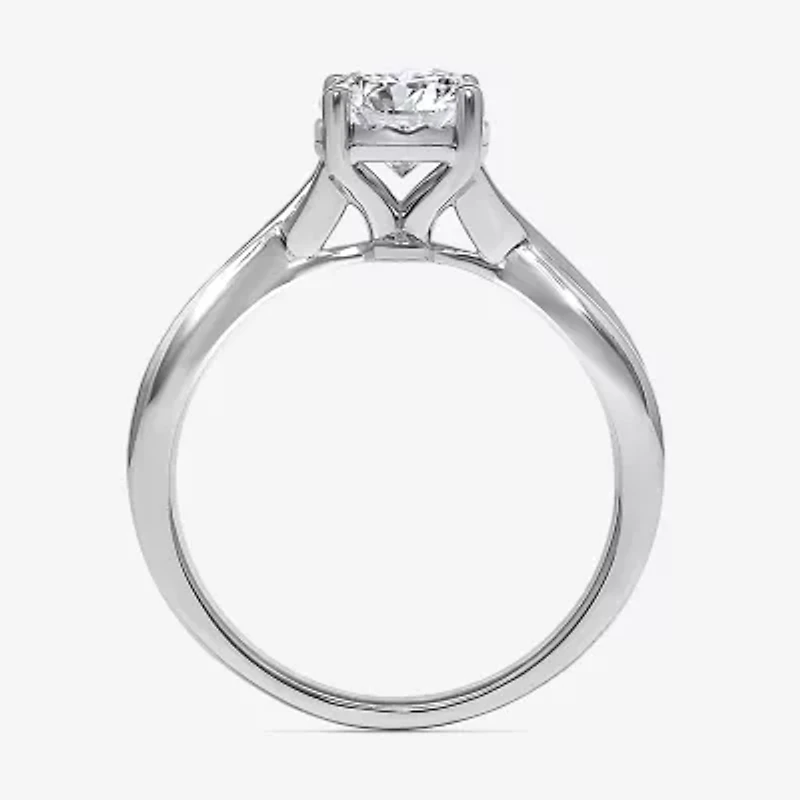 I / Si2) Womens CT. T.W. Lab Grown White Diamond Sterling Silver Round Solitaire Engagement Ring