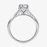 I / Si2) Womens CT. T.W. Lab Grown White Diamond Sterling Silver Round Solitaire Engagement Ring