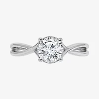 I / Si2) Womens CT. T.W. Lab Grown White Diamond Sterling Silver Round Solitaire Engagement Ring