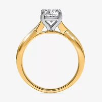 I / Si2) Womens CT. T.W. Lab Grown White Diamond 14K Gold Over Silver Round Solitaire Engagement Ring