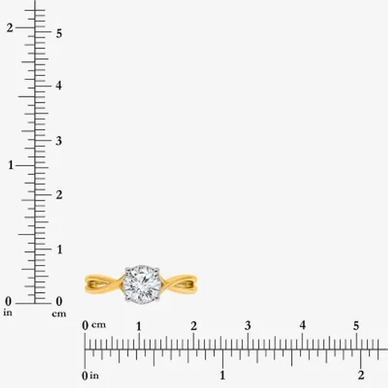I / Si2) Womens CT. T.W. Lab Grown White Diamond 14K Gold Over Silver Round Solitaire Engagement Ring