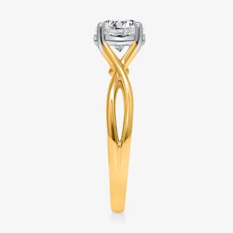 I / Si2) Womens CT. T.W. Lab Grown White Diamond 14K Gold Over Silver Round Solitaire Engagement Ring