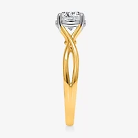 I / Si2) Womens CT. T.W. Lab Grown White Diamond 14K Gold Over Silver Round Solitaire Engagement Ring