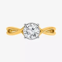 I / Si2) Womens CT. T.W. Lab Grown White Diamond 14K Gold Over Silver Round Solitaire Engagement Ring