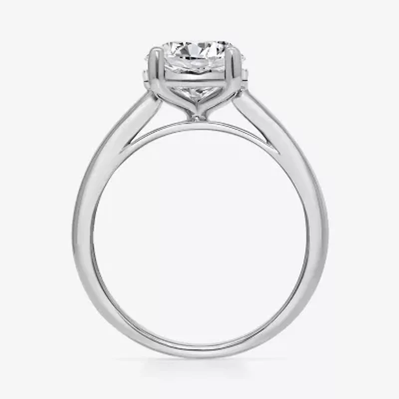 (I / Si2) Womens 2 CT. T.W. Lab Grown White Diamond 14K Gold Over Silver Round Solitaire Engagement Ring