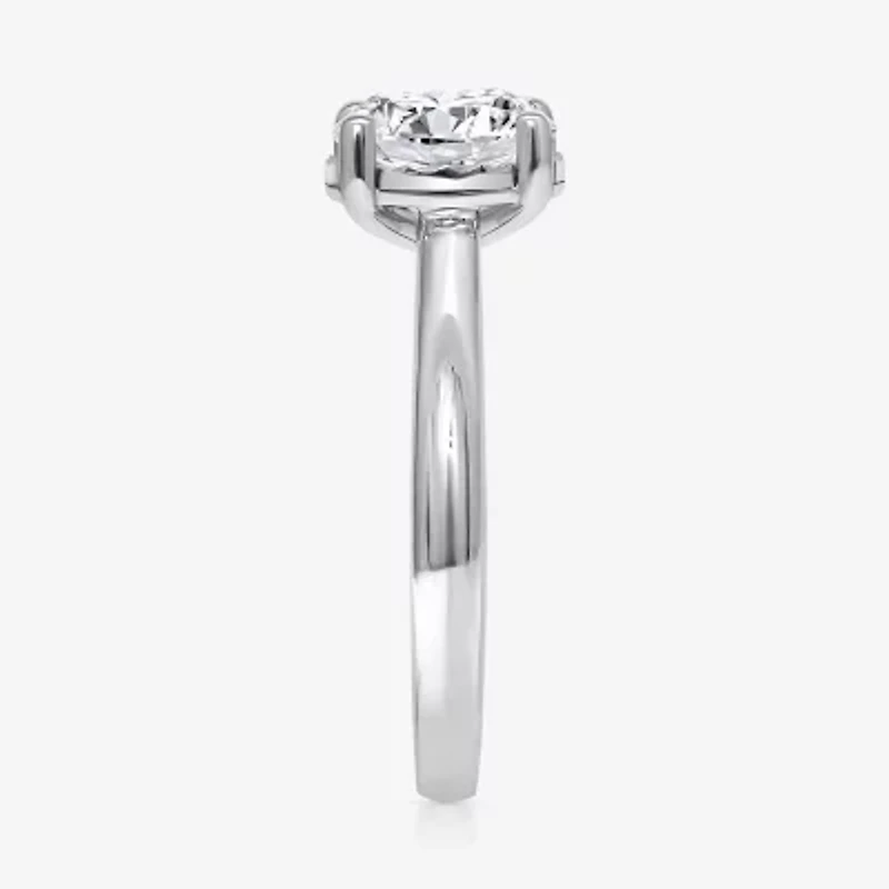 (I / Si2) Womens 2 CT. T.W. Lab Grown White Diamond 14K Gold Over Silver Round Solitaire Engagement Ring
