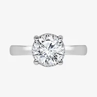 (I / Si2) Womens 2 CT. T.W. Lab Grown White Diamond 14K Gold Over Silver Round Solitaire Engagement Ring