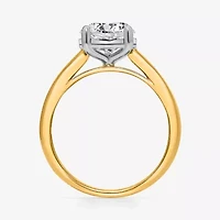 (I / Si2) Womens 2 CT. T.W. Lab Grown White Diamond 14K Gold Over Silver Round Solitaire Engagement Ring