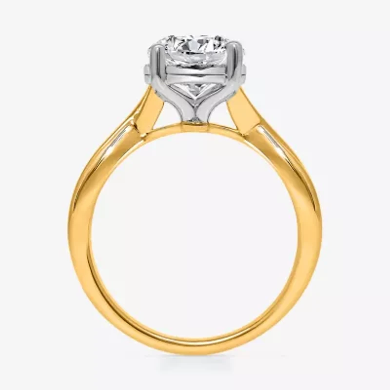 (I / Si2) Womens 2 CT. T.W. Lab Grown White Diamond Sterling Silver Round Solitaire Engagement Ring