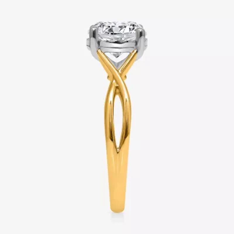 (I / Si2) Womens 2 CT. T.W. Lab Grown White Diamond Sterling Silver Round Solitaire Engagement Ring