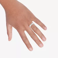 Mens 6MM 10K White Gold Wedding Band