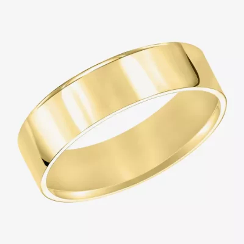 Mens 6MM 14K Gold Wedding Band