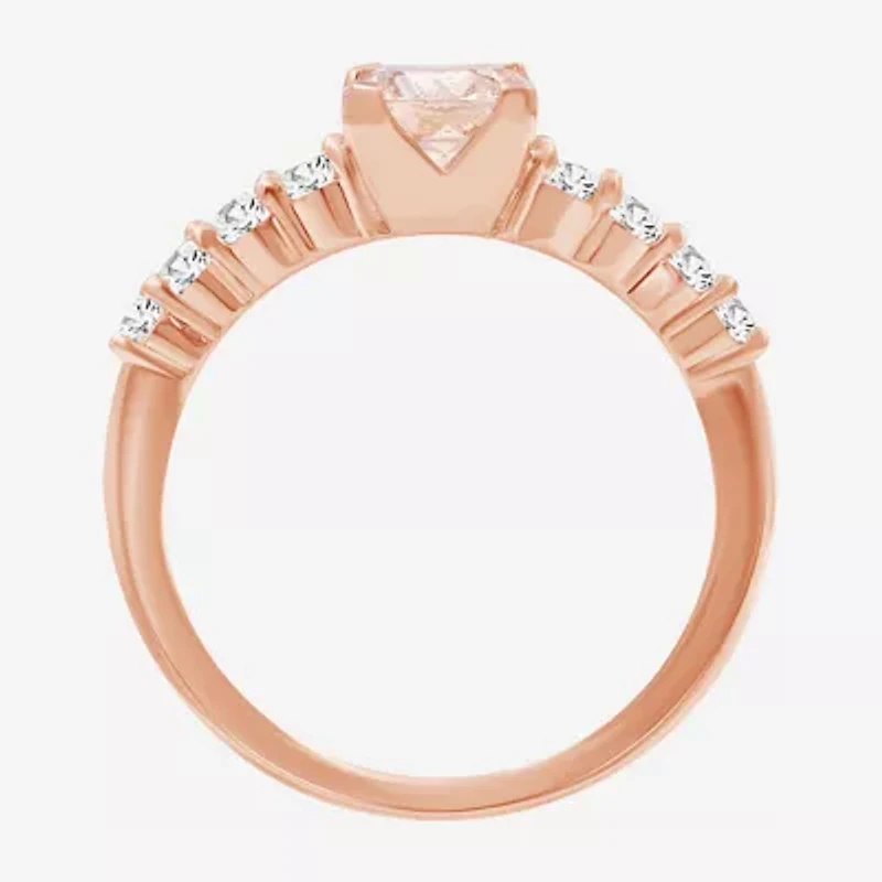 Womens 2 3/4 CT. T.W. Genuine Pink Morganite 10K Rose Gold Round Cocktail Ring