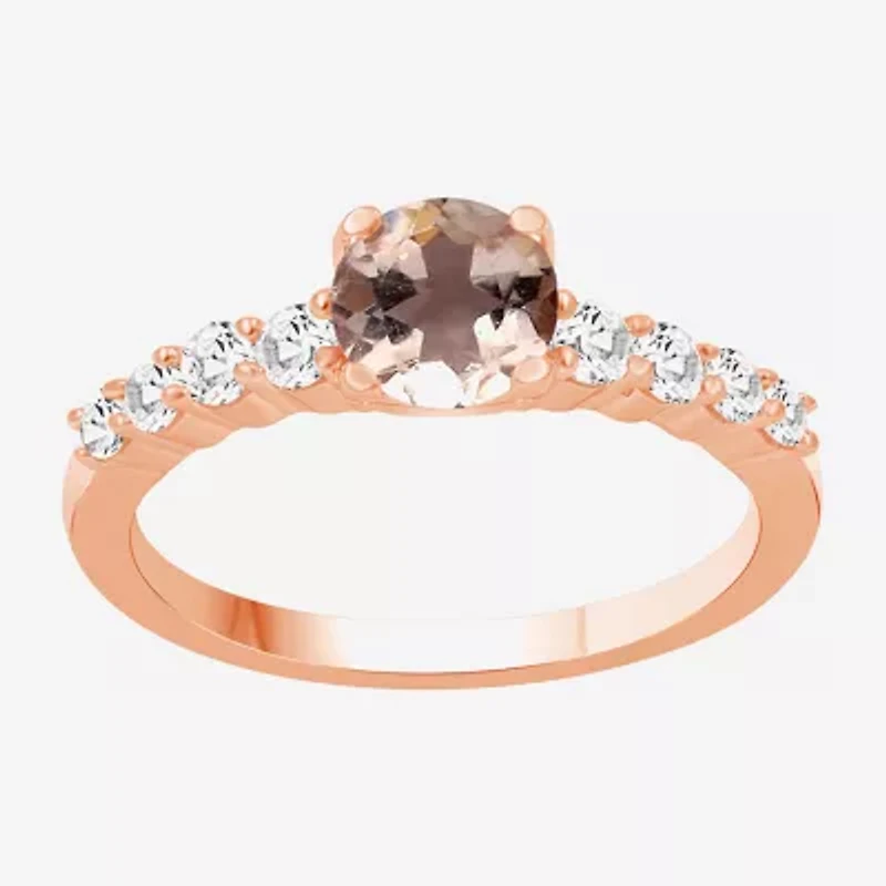 Womens 2 3/4 CT. T.W. Genuine Pink Morganite 10K Rose Gold Round Cocktail Ring