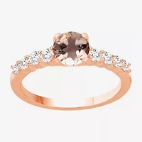 Womens 2 3/4 CT. T.W. Genuine Pink Morganite 10K Rose Gold Round Cocktail Ring