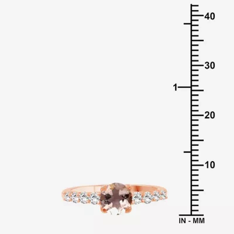 Womens 2 3/4 CT. T.W. Genuine Pink Morganite 10K Rose Gold Round Cocktail Ring