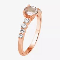 Womens 2 3/4 CT. T.W. Genuine Pink Morganite 10K Rose Gold Round Cocktail Ring