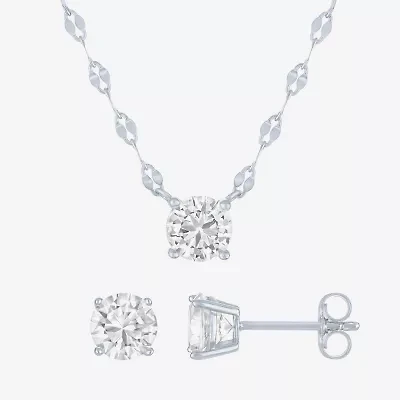 Yes, Please! Womens Lab Created White Sapphire Sterling Silver 2-pc. Jewelry Set