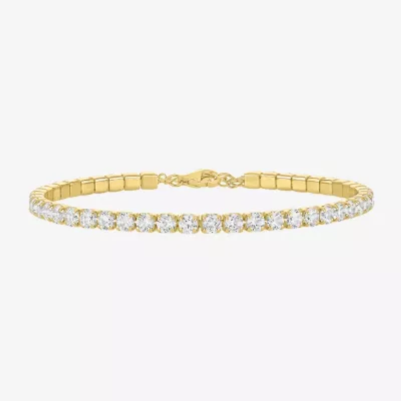 Yes, Please! Womens Lab Created White Sapphire Sterling Silver Tennis Bracelet