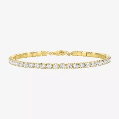 Yes, Please! Womens Lab Created White Sapphire Sterling Silver Tennis Bracelet
