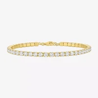 Yes, Please! Womens Lab Created White Sapphire Sterling Silver Tennis Bracelet
