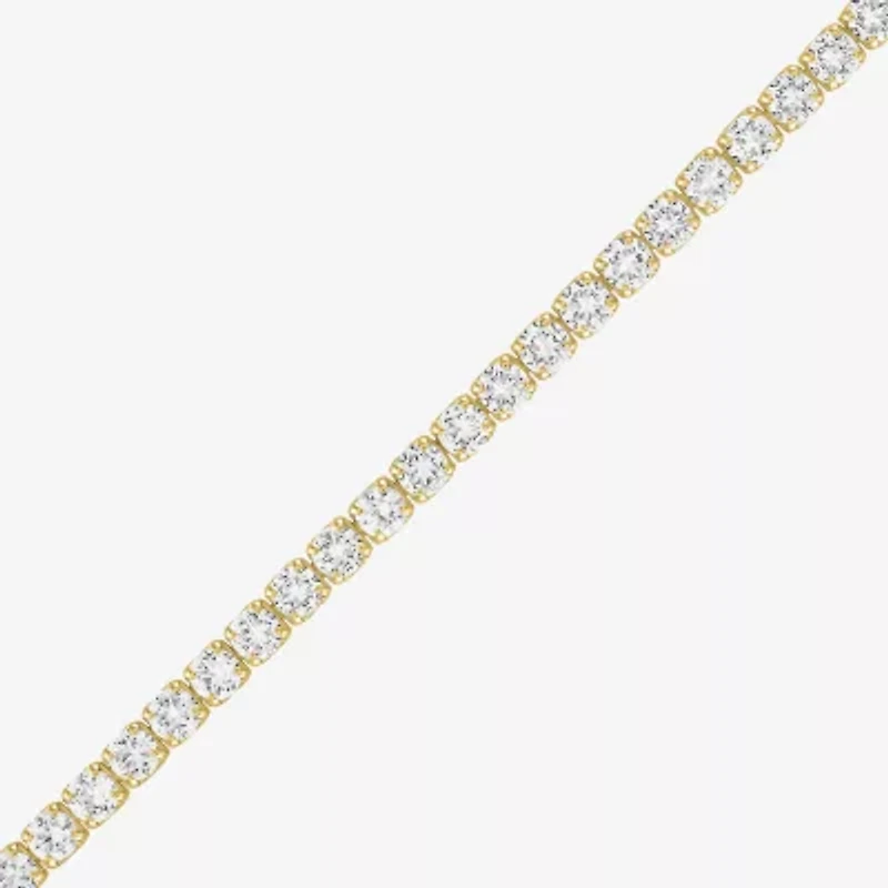 Yes, Please! Womens Lab Created White Sapphire Sterling Silver Tennis Bracelet