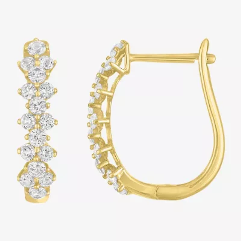 Yes, Please! Womens Lab Created White Sapphire 14K Gold Over Silver 2 Pair Jewelry Set