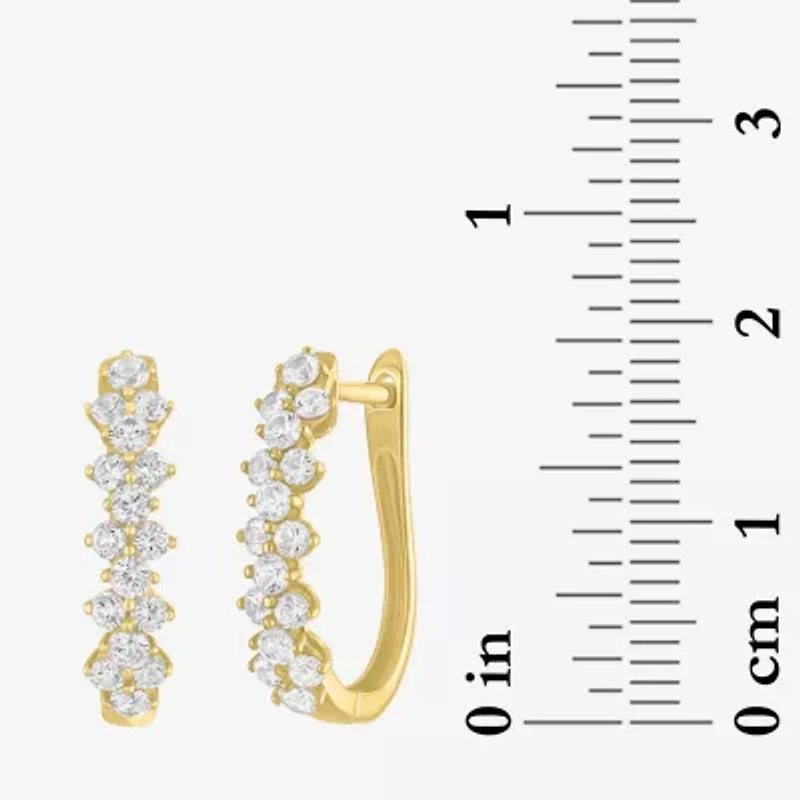 Yes, Please! Womens Lab Created White Sapphire 14K Gold Over Silver 2 Pair Jewelry Set