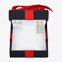 Yes, Please! Womens Lab Created White Sapphire 14K Gold Over Silver 2 Pair Jewelry Set