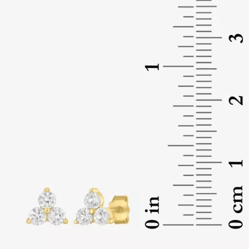 Yes, Please! Womens Lab Created White Sapphire 14K Gold Over Silver 2 Pair Jewelry Set