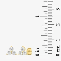 Yes, Please! Womens Lab Created White Sapphire 14K Gold Over Silver 2 Pair Jewelry Set