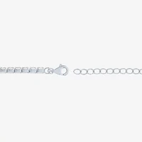 Yes, Please! Womens Lab Created White Sapphire Sterling Silver 18 Inch Tennis Bracelet
