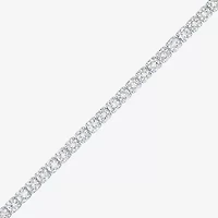 Yes, Please! Womens Lab Created White Sapphire Sterling Silver 18 Inch Tennis Bracelet