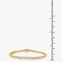 G / Si1-Si2) Womens CT. T.W. Lab Grown White Diamond 14K Gold Over Silver 7.5 Inch Tennis Bracelet
