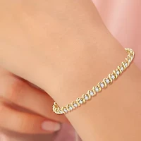 G / Si1-Si2) Womens CT. T.W. Lab Grown White Diamond 14K Gold Over Silver 7.5 Inch Tennis Bracelet