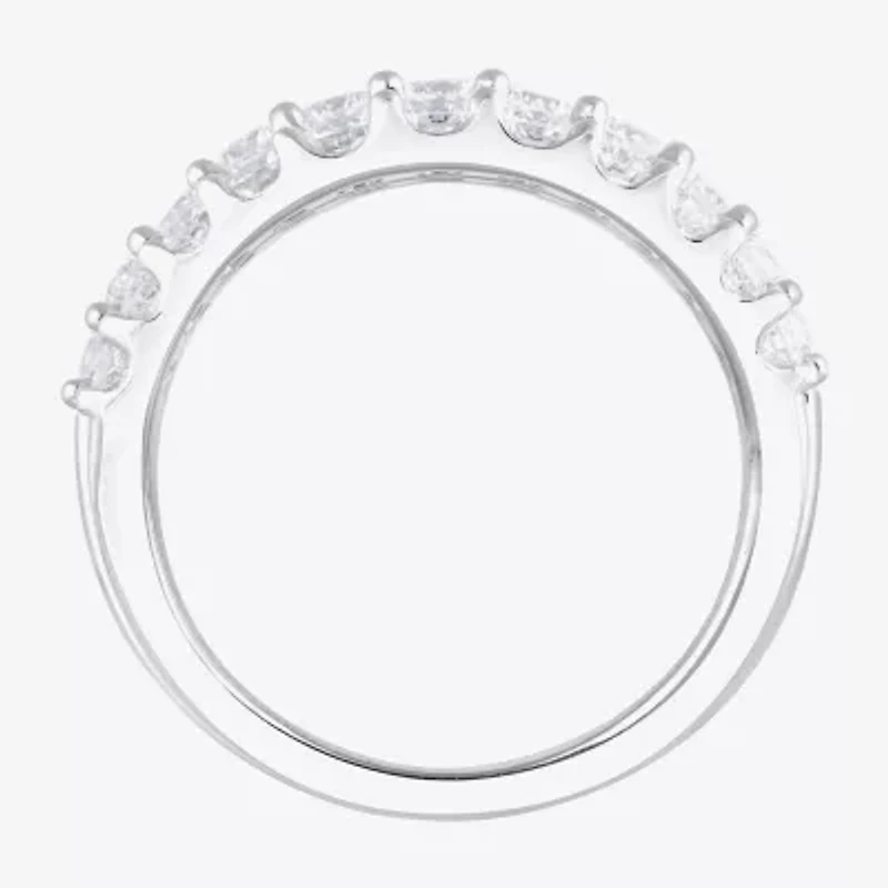 (F, Si2) Womens 2 CT. T.W. Lab Grown White Diamond Sterling Silver Band