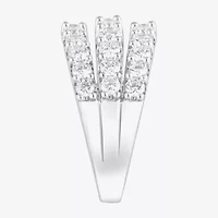 (F, Si2) Womens 2 CT. T.W. Lab Grown White Diamond Sterling Silver Band
